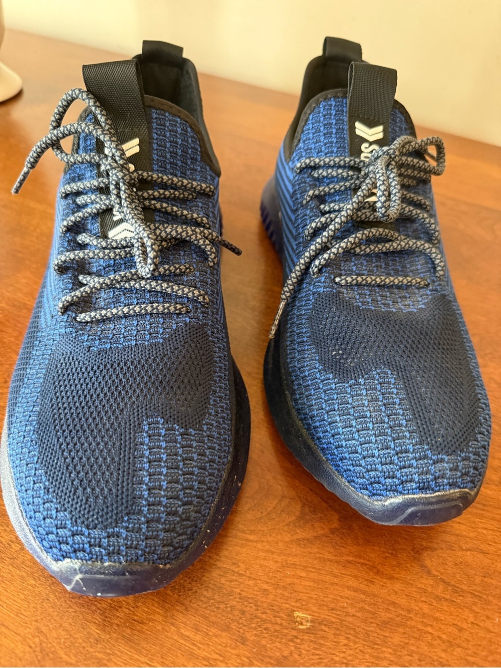 Men's Knit steel toe work Sneakers - Navy Blue